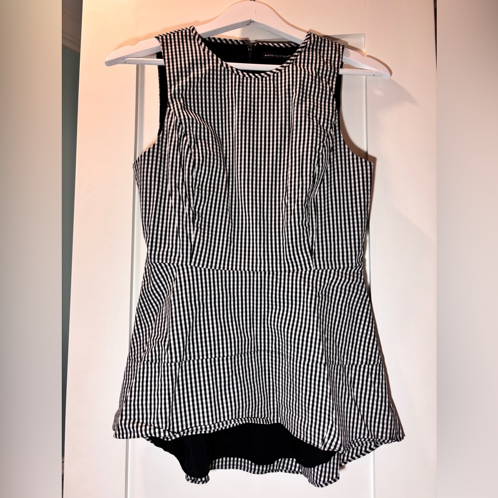 Black and White Plaid Blouse